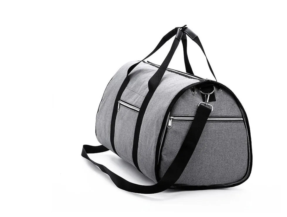 Medium cylinder travel bag in waterproof Oxford cloth, shown in black, with a zipper opening.