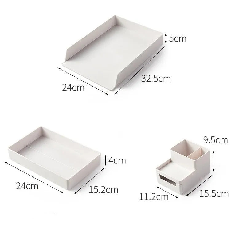 White PP A4 paper document case, medium size for A4 paper, with drawer style option