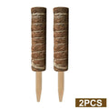 Coconut palm moss pole plant support stick, 17.7 inch wooden pole with natural coconut fibre wrap