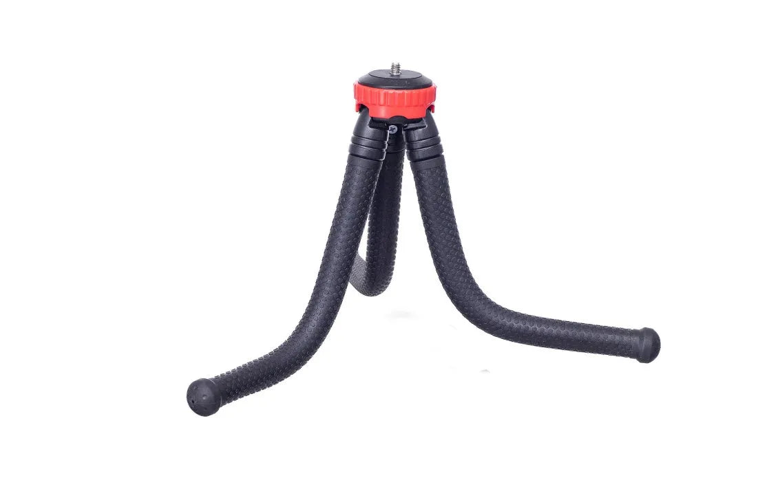 Black octopus tripod stand with flexible legs and a spherical gimbal head, shown extended to 30cm.
