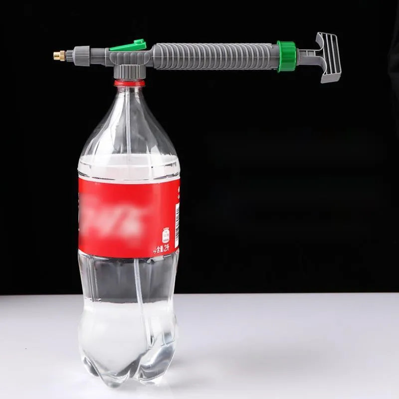 Universal watering sprayer nozzle attachment for plastic beverage bottles with 30cm tube