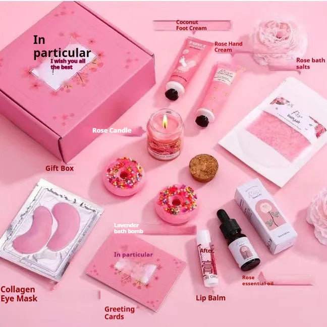 Soy wax aromatherapy candle bath set gift box showing a selection of the 15 available style and colour variations.
