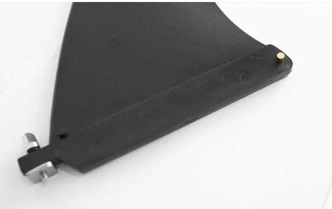 Heytur SUP paddle with large removable plastic fish fins for water dispensing, showing the complete unit.