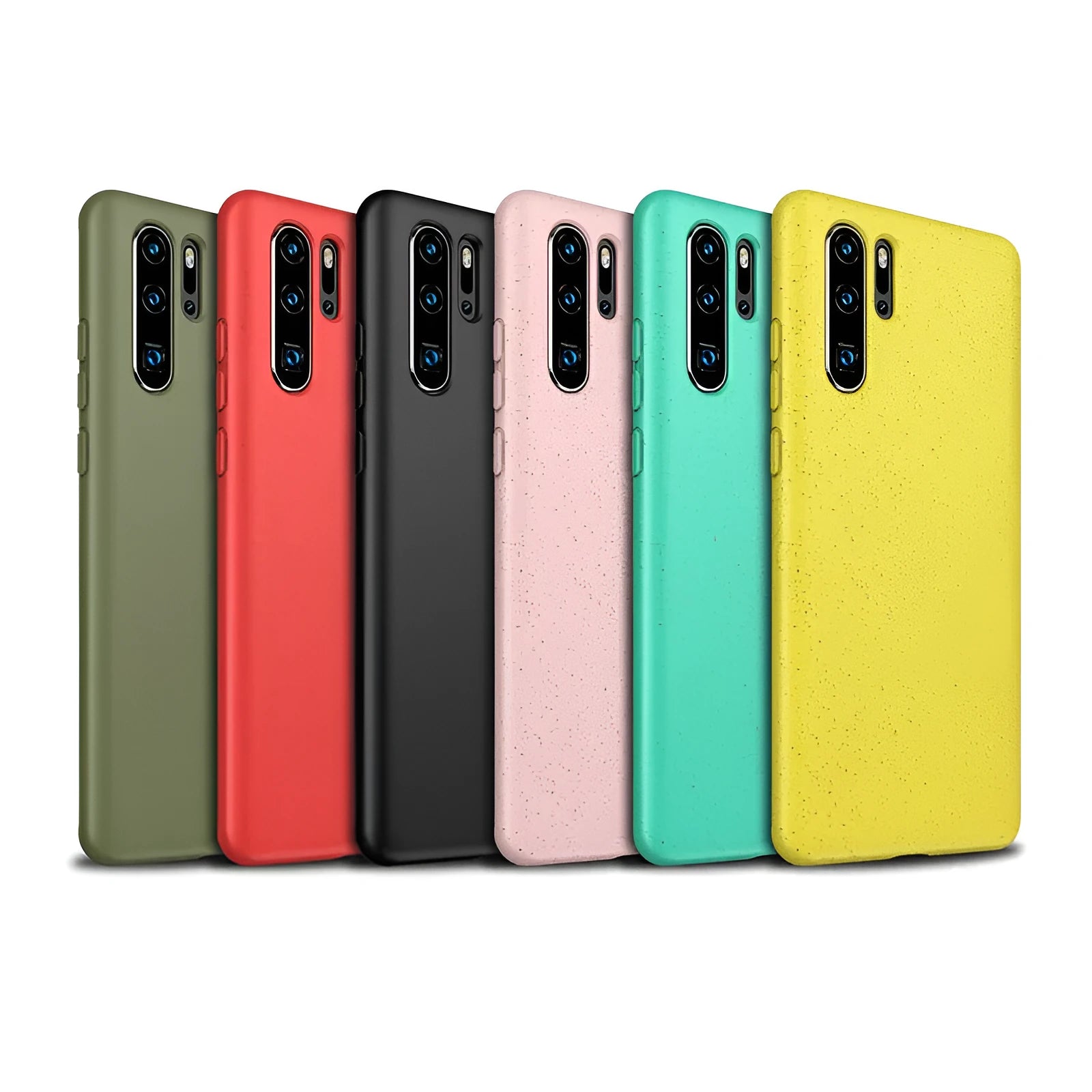 Huawei P30 series TPU mobile phone case showing six colour options