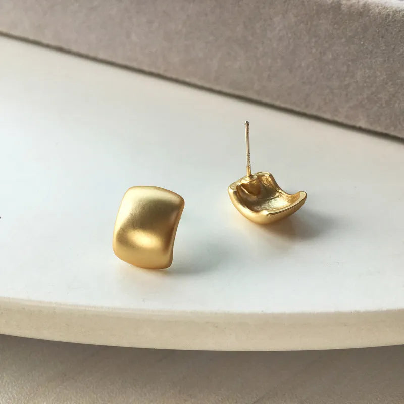 Gold metal Korean style women's earrings with plated finish for gifts and events