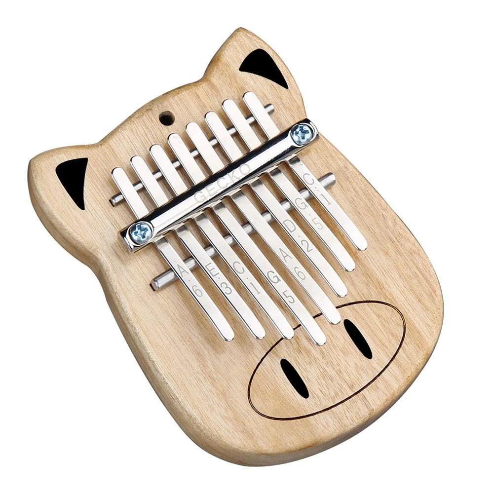 Camphorwood Mini K8 keyboard percussion instrument with five C sounds, 11.5 x 9 x 3 cm, natural wood colour.