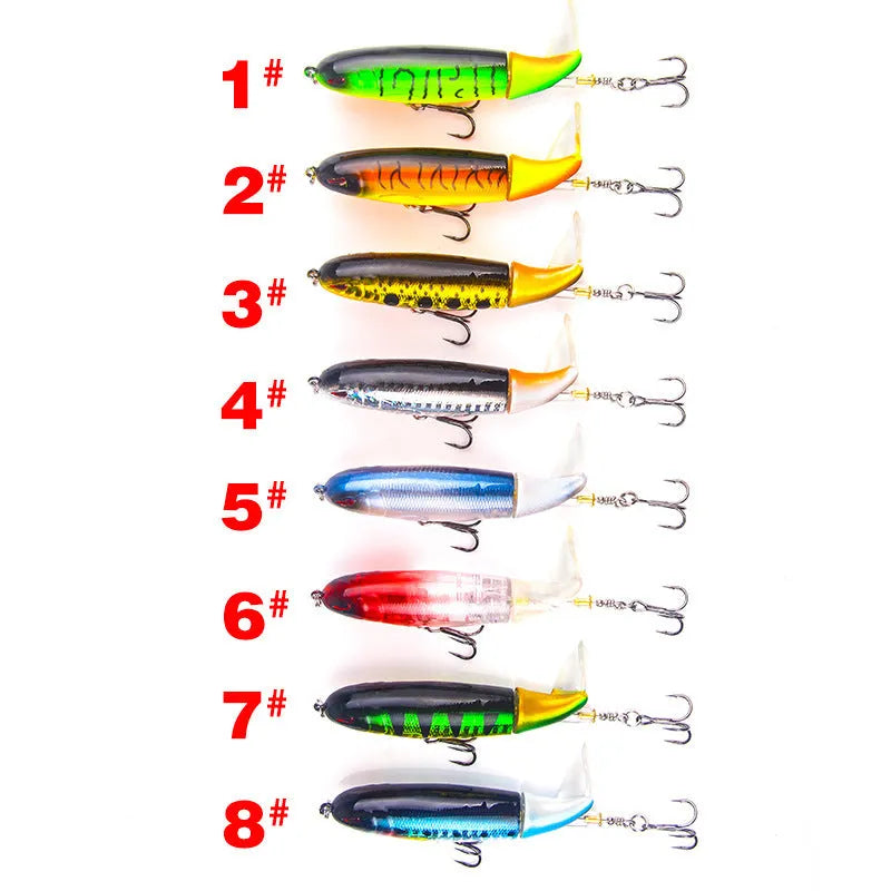 XY-507 propeller tractor hard fishing lure in floating water pencil shape, 13g 10cm size, multiple colour options