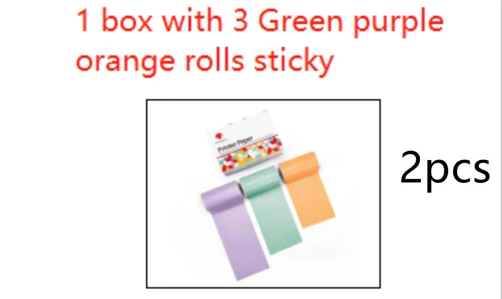 Mini pocket portable printer with rabbit ear protective case and USB charging cable