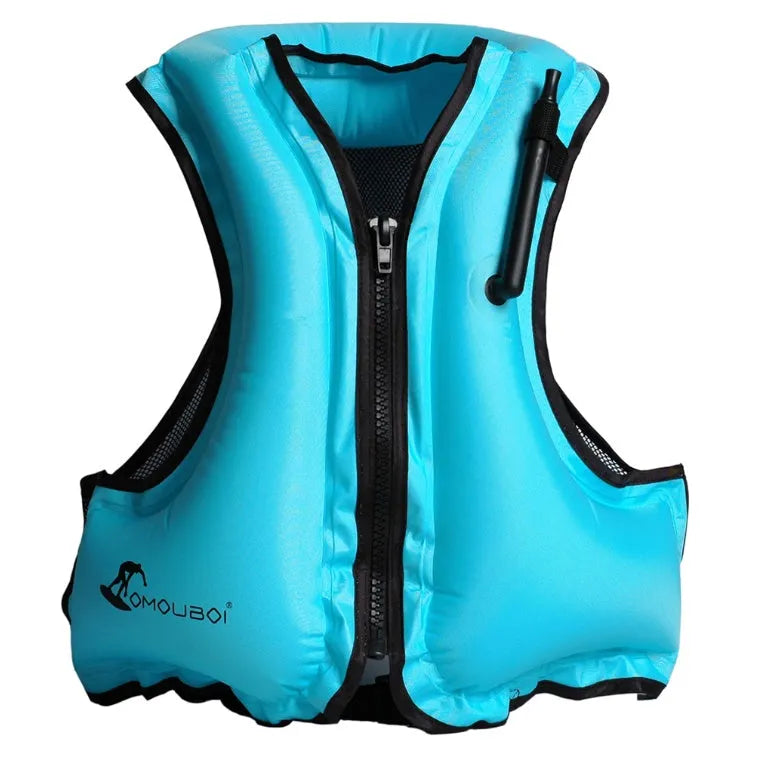 Adult life vest in bright orange with webbing strap, zipper, and breathable mesh back