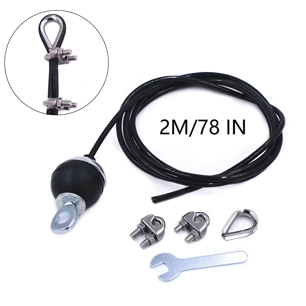 Black 2m fitness equipment wire rope, 5mm thick, steel wire and PU cable for strength training devices