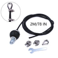 Black 2m fitness equipment wire rope, 5mm thick, steel wire and PU cable for strength training devices
