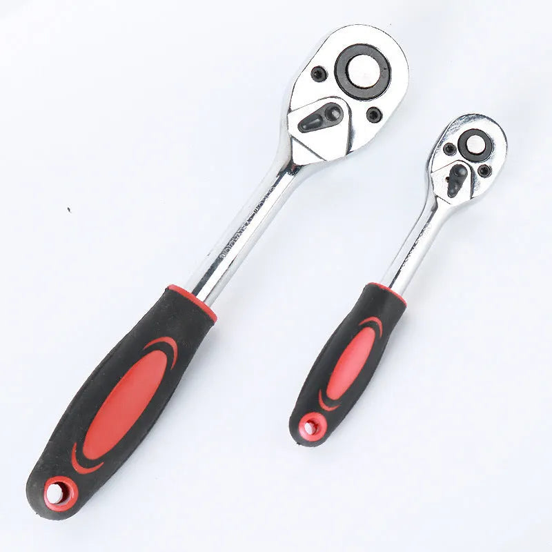 61-piece chrome vanadium steel socket wrench and auto repair tool set with metric sockets.