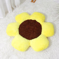Blue round flower-shaped plush cat bed measuring 85cm across.