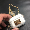 White perfume bottle design silicone case cover for Apple AirPods Pro and AirPods 3 charging box.