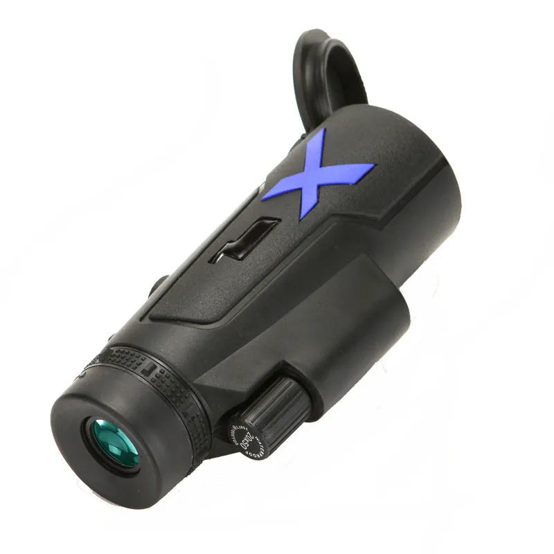 Black 20x50 monocular telescope with 12x magnification for outdoor use