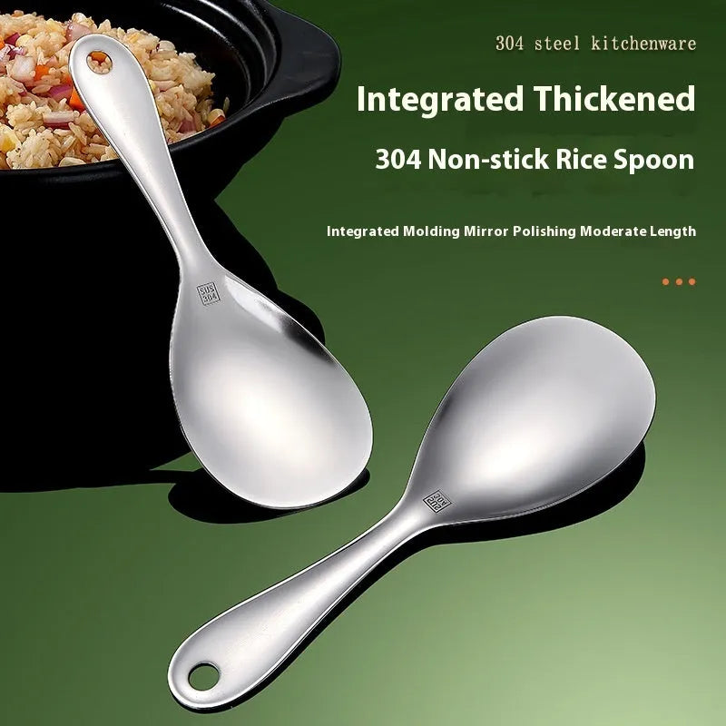 304 stainless steel thick meal spoon with simple design and sisal polished finish