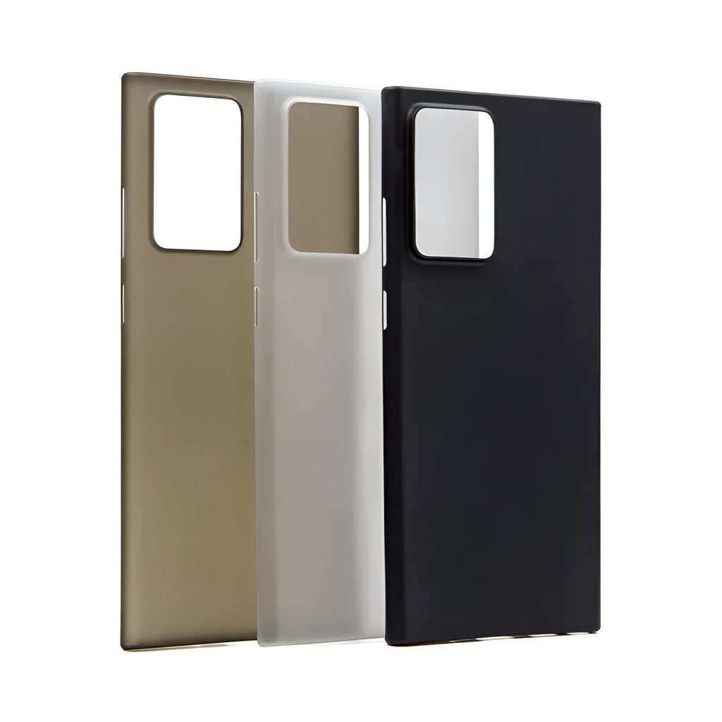 Ultra-thin matte PP phone case for Samsung Note 20 Ultra in black colour showing back cover design
