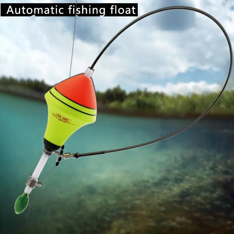 Automatic fishing float with nano EVA body and fluorescent multilayer coating, 39 cm long and 3.8 cm wide