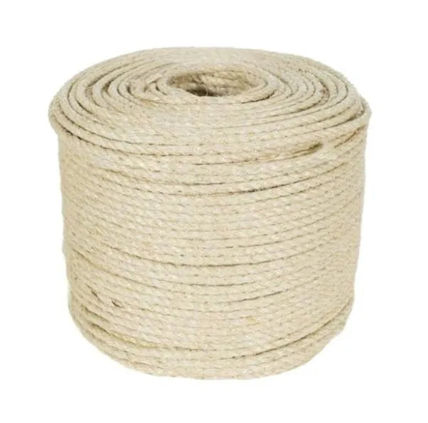 6mm cat scratch sisal rope for repairing scratching posts and cat climbing frames, natural bleached deoiled sisal twine