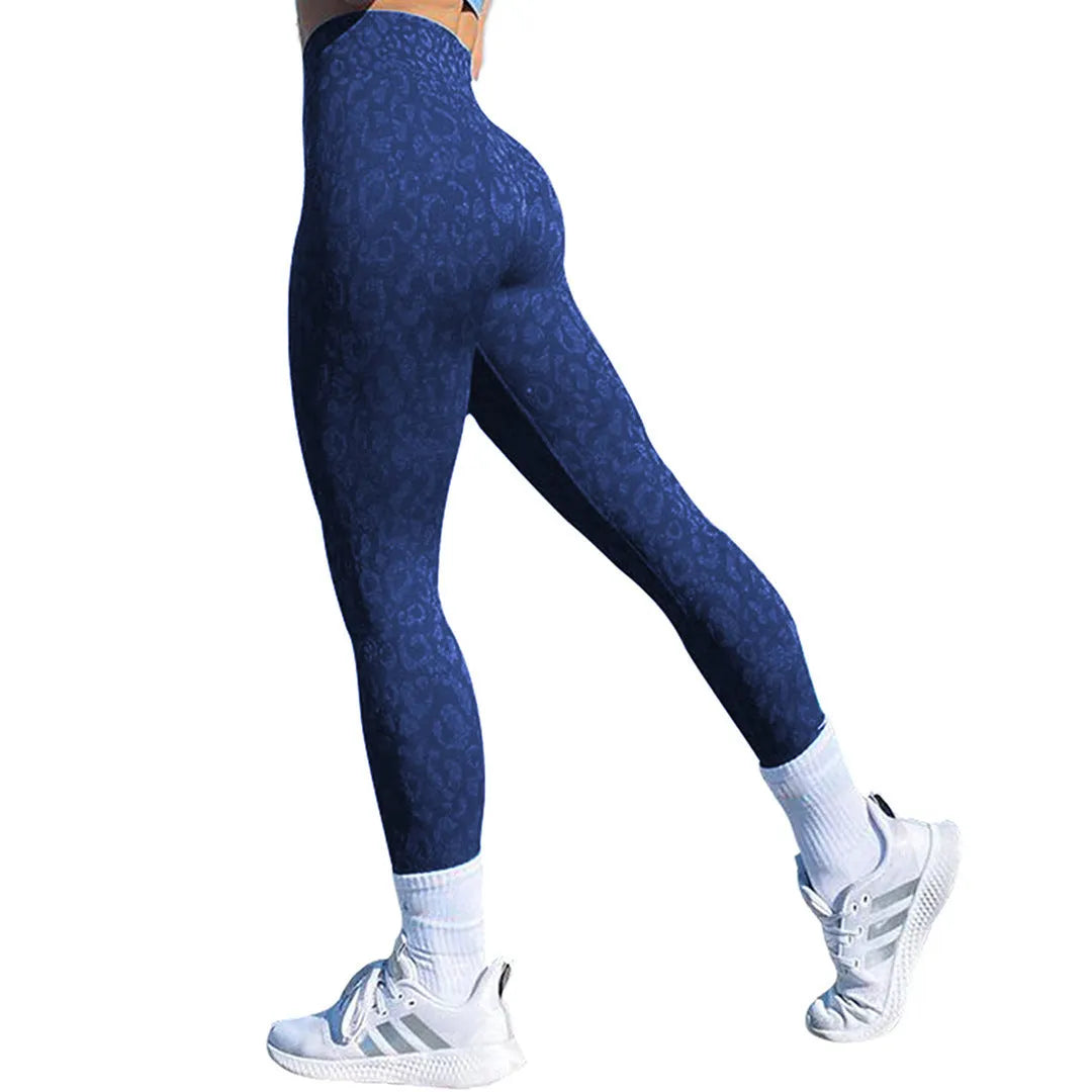 Women's butt lifting leggings in camouflage pattern with high waistband for workouts