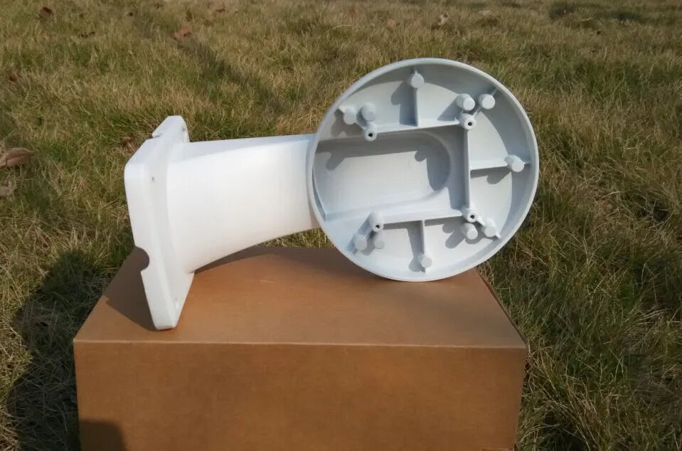 White aluminium alloy and ABS dome camera wall mount bracket for CCTV, 160mm x 120mm x 74mm