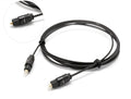 OD2.2 digital optical audio cable with TOSLINK connectors on a white background.