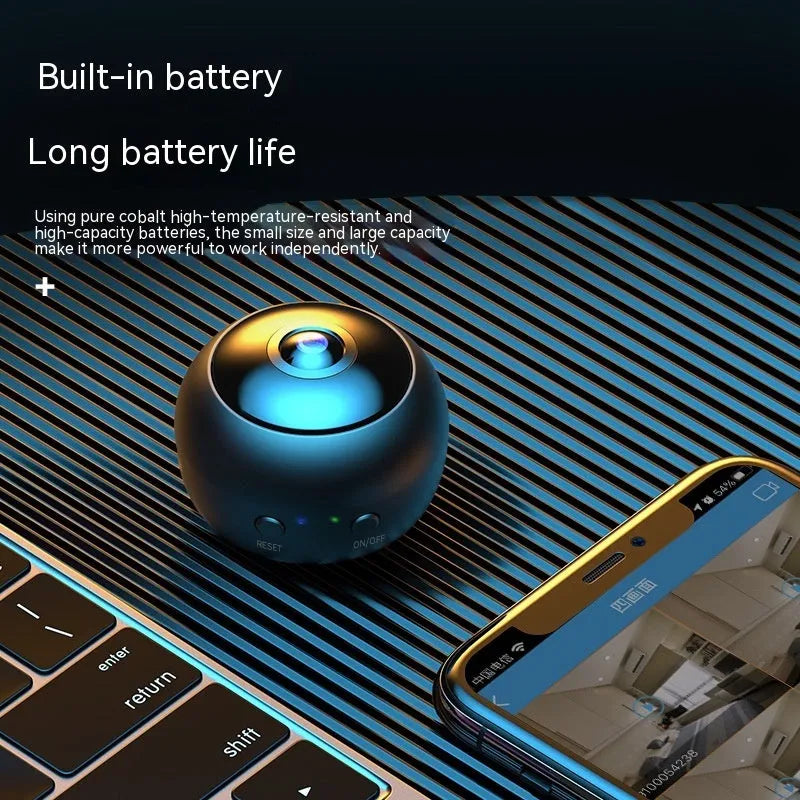 1080p wireless Wi-Fi surveillance camera with ABS housing and 3.6° lens
