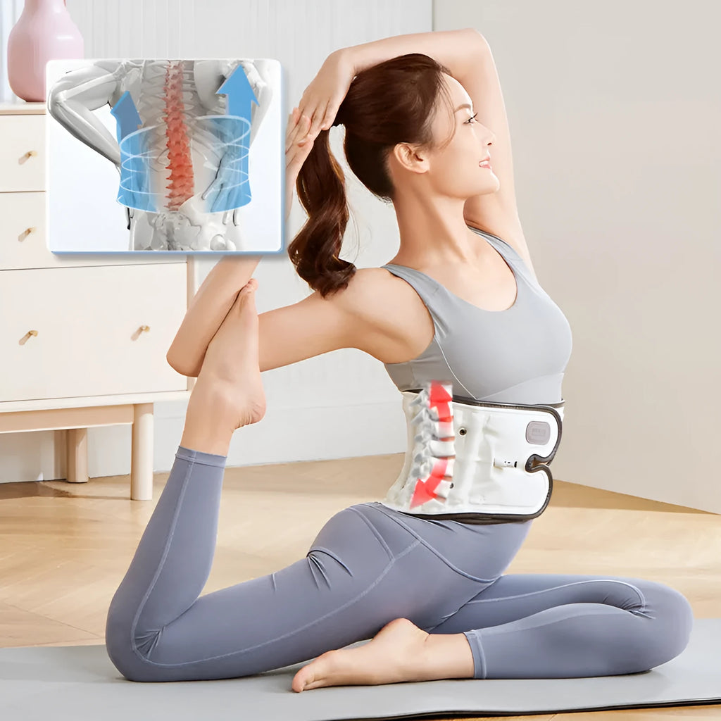 Automatic inflation lumbar disc stretch correction waist supporter in PU material