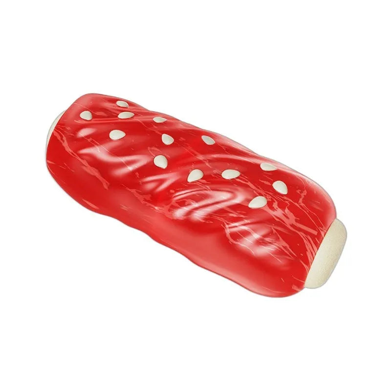 Glue Toothbrush brand plastic molar chew rod dog toy in a primary colour.