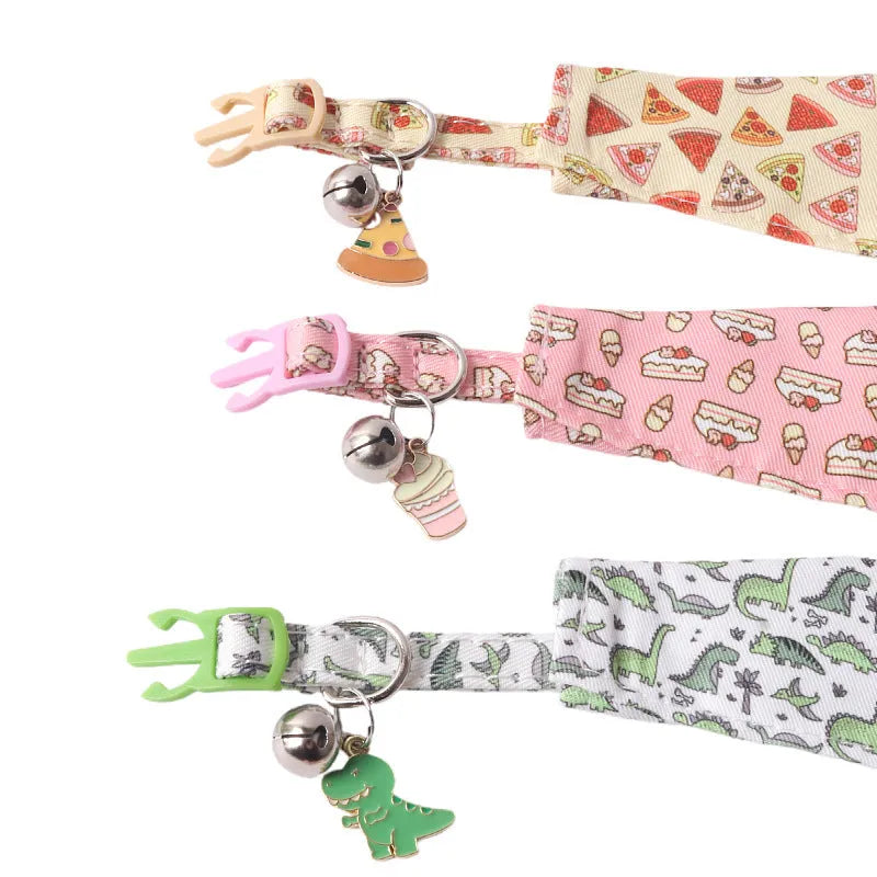 Pet supplies peach skin fabric collar with metal accessories in dinosaur design, 28cm length