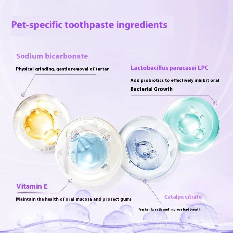 White and blue pet toothbrush pen for dog and cat teeth cleaning with 5ml gel.