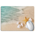 Beach holiday wishing bottle design mouse pad in various colours showing two size options