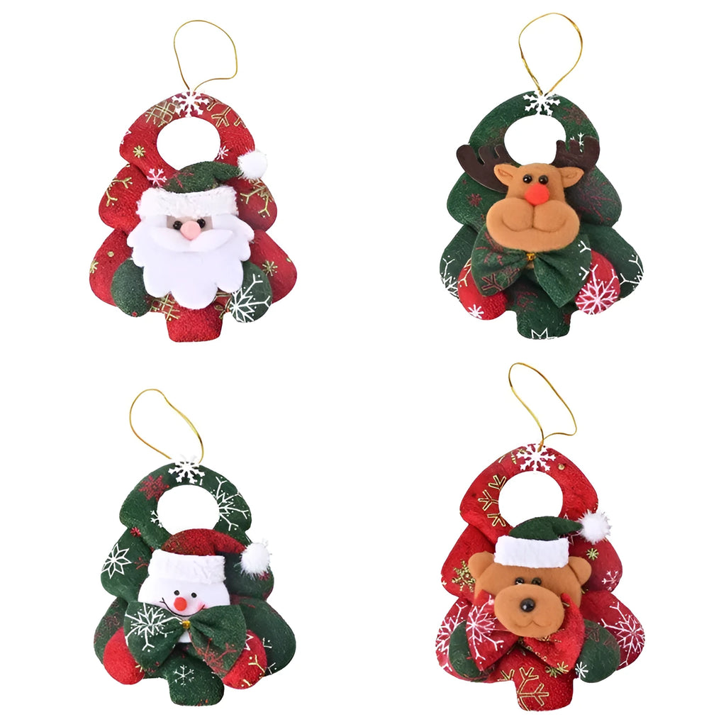 Christmas decorations set of old man snowman deer and bear multicolour tabletop festive figures