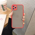 Solid colour hybrid shockproof protective case for iPhone models on a neutral background.