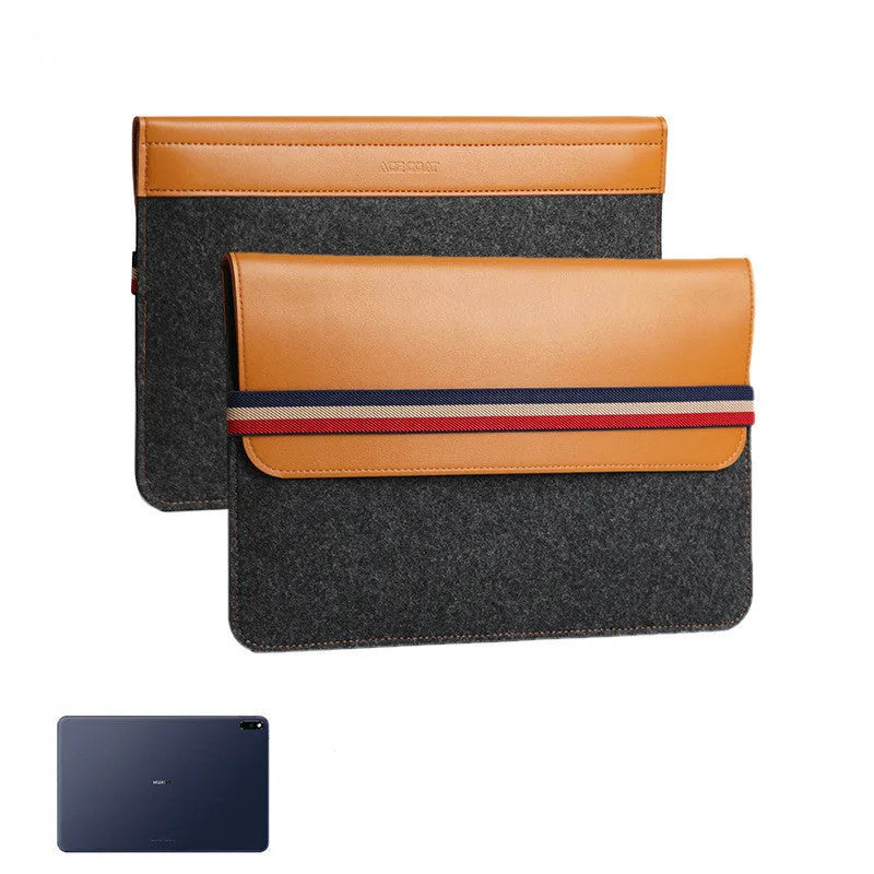 Huawei non-woven fabric tablet case with zipper pocket for men, conventional size