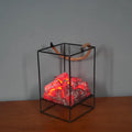 LED flame light simulated charcoal fireplace lamp made of iron and resin in European abstract style