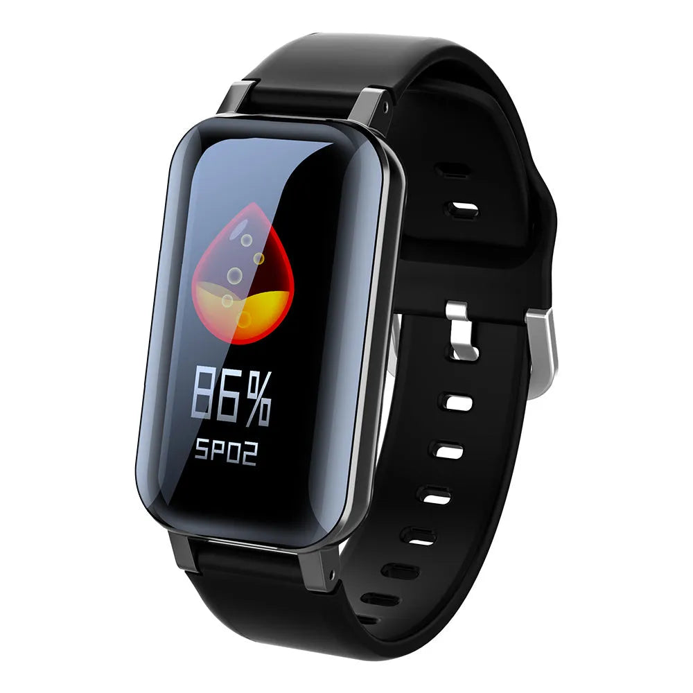 Call Bracelet smart wearable showing Black, Blue and Coffee colour options with adjustable band and heart rate monitoring display