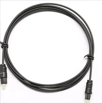 OD2.2 digital optical audio cable with TOSLINK connectors on a white background.