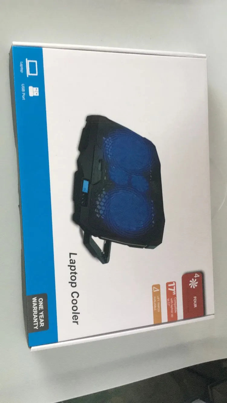 Black universal laptop cooling pad with copper heat pipes and dual USB ports