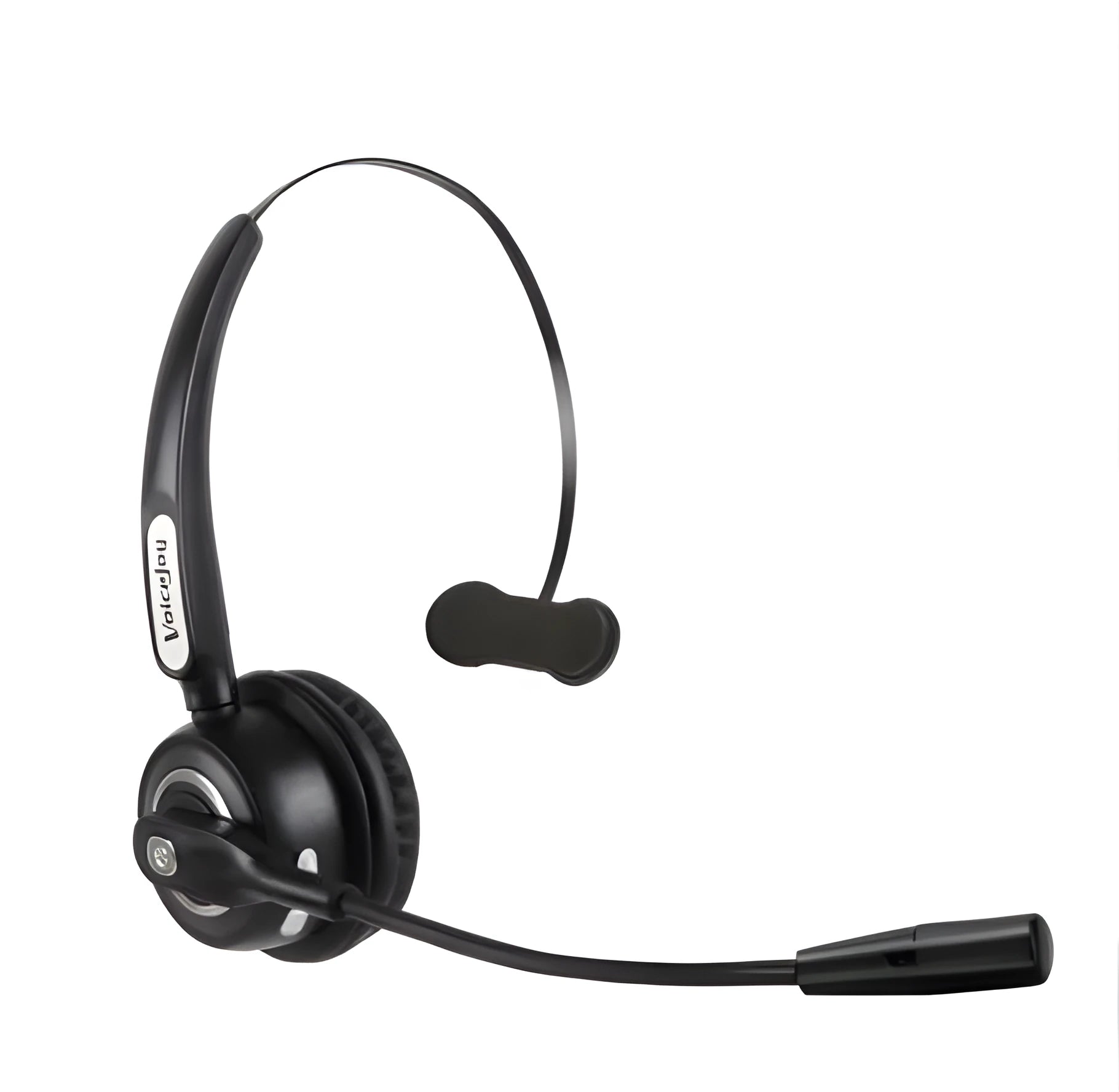 Over-ear Bluetooth headset with microphone designed for truck drivers and office use.