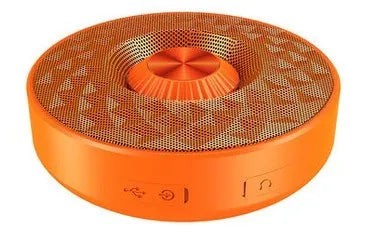 Mini Bluetooth wireless speaker in black, orange, or silvery white colour with hands-free calling capability