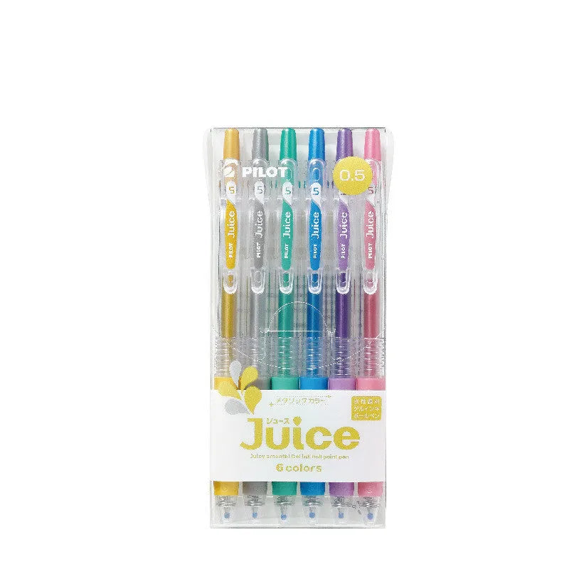 Baiguole 0.5mm gel pen showing metallic gold, silver, and standard colour options