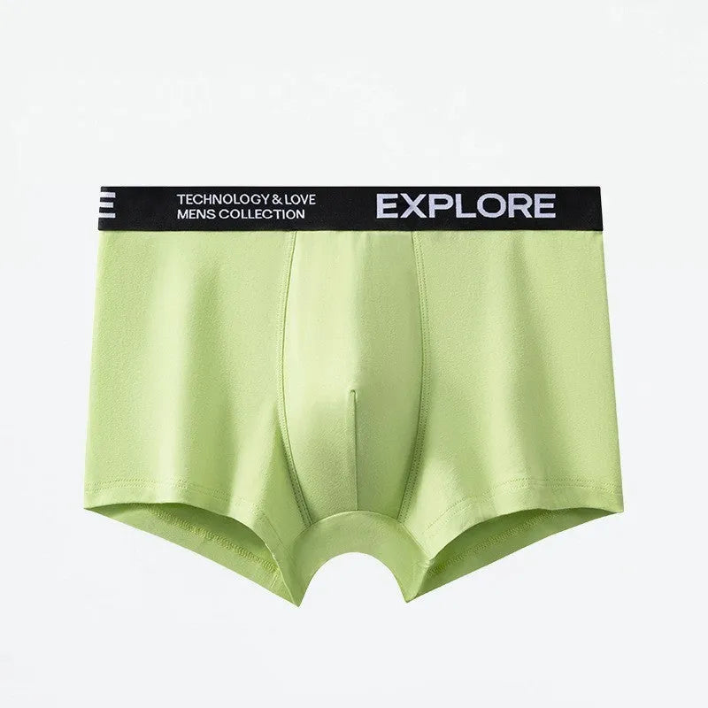 Men's mid-waist cotton underwear in assorted colours including pink and black pink