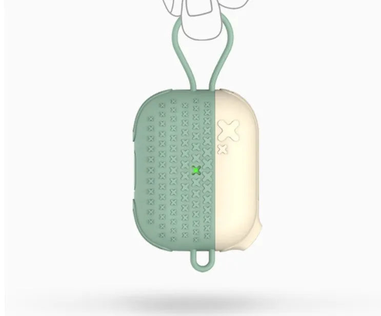 Silicone case for AirPods Pro in black, green, and white, compatible with Apple AirPods Pro charging case.