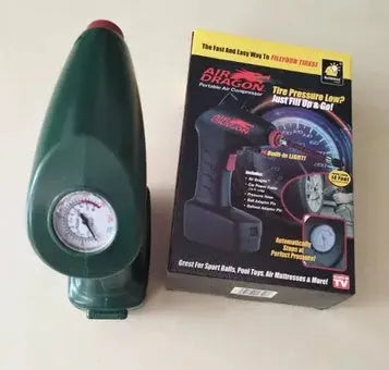 Portable 12V electric car tyre inflator pump with power cable and air hose