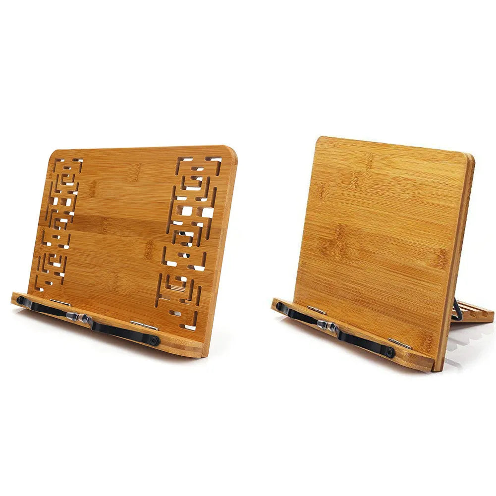 Natural bamboo hollow reading frame in solid wood, S M L sizes, gloss finish, copybook holder