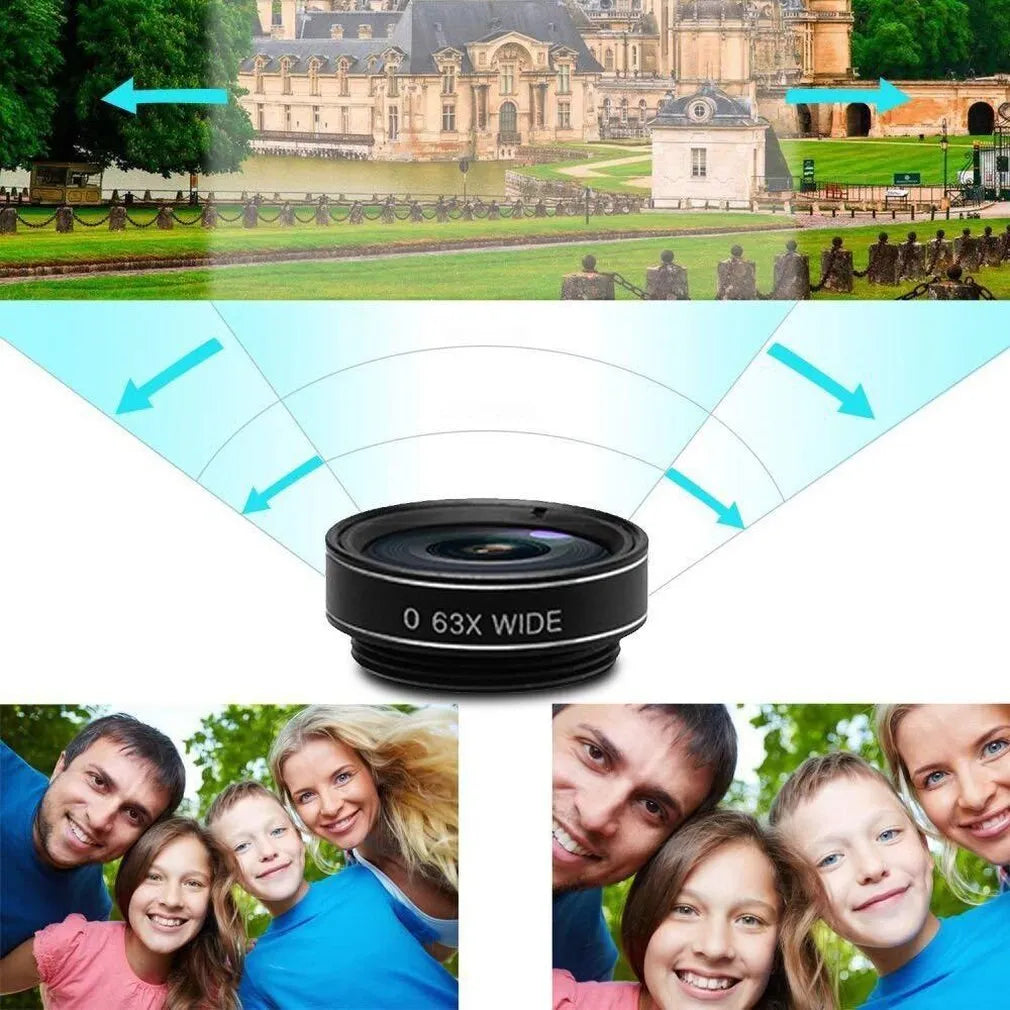 Black ten-in-one smartphone camera lens kit with aluminium-magnesium alloy and HD glass construction