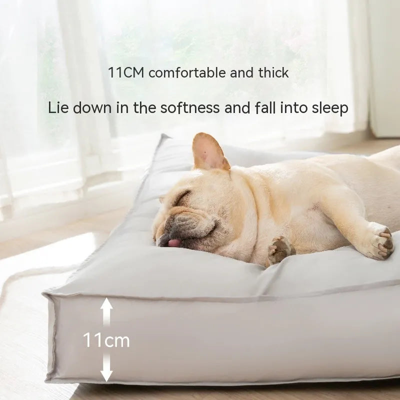Waterproof dog bed in High-grade Gray with memory cloth surface and non-slip bottom, size XL