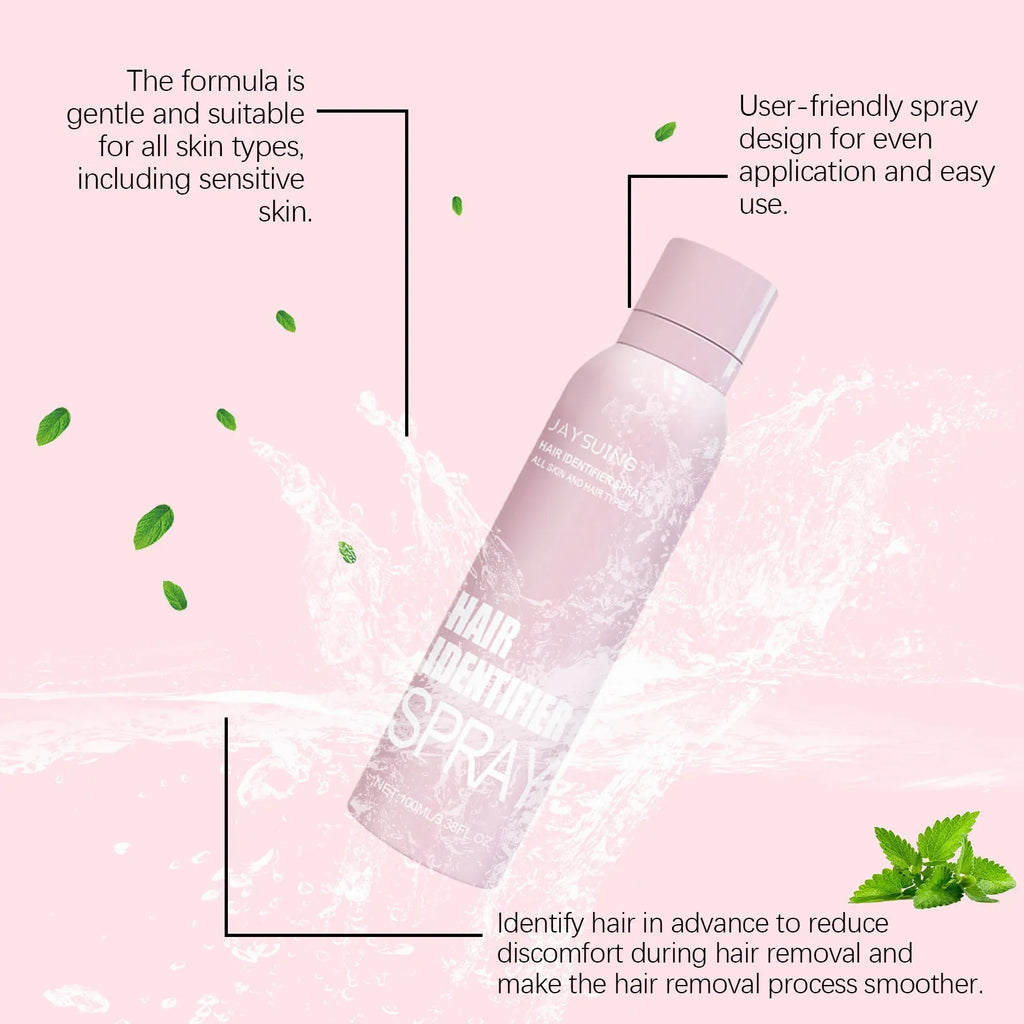 Hair identifier spray 100ml in PET bottle for face shaving and dermaplaning with mint extracts