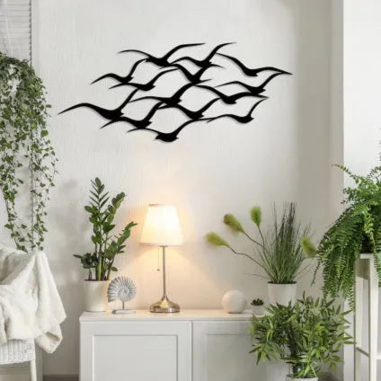 Seagull metal flying bird wall decoration in modern simplicity style for garden, office, or hotel wall
